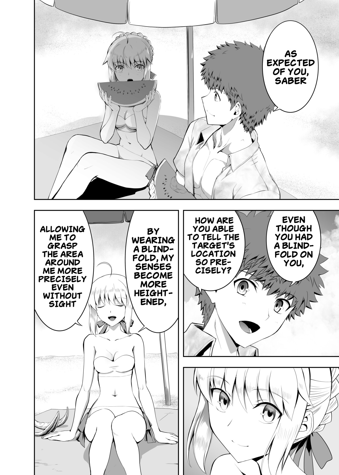 Hentai Manga Comic-Saber Maniacs Since they say that blocking your vision sharpens your other senses, I had Saber try some blindfold play-Read-3